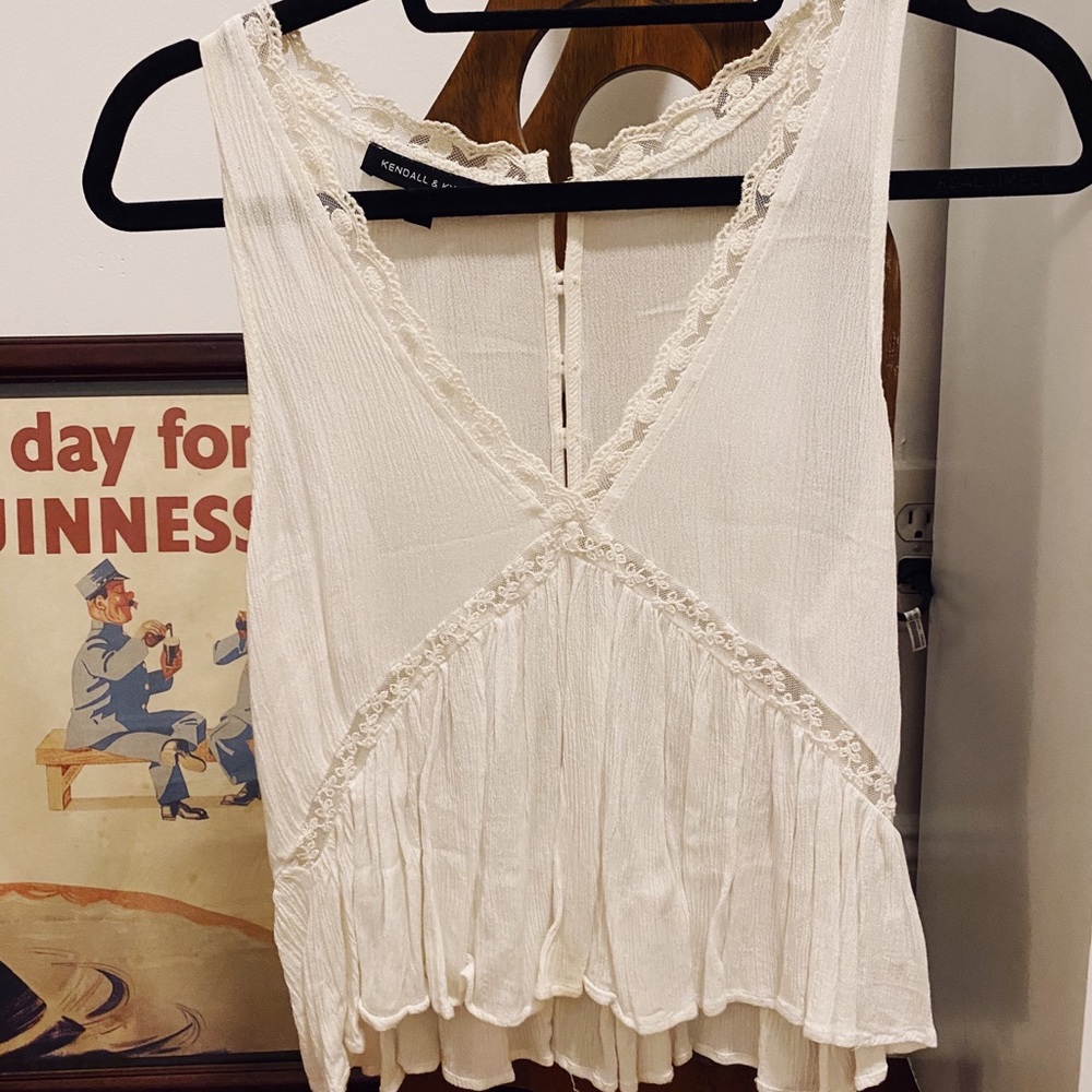 White Peplum Tank